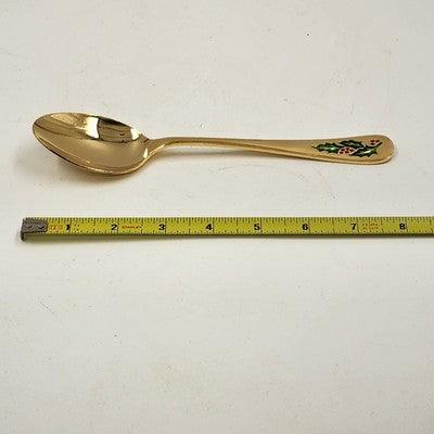 Classic Traditions Hollyberry 4pc Hostess Set Goldtone Xmas Stainless Steel