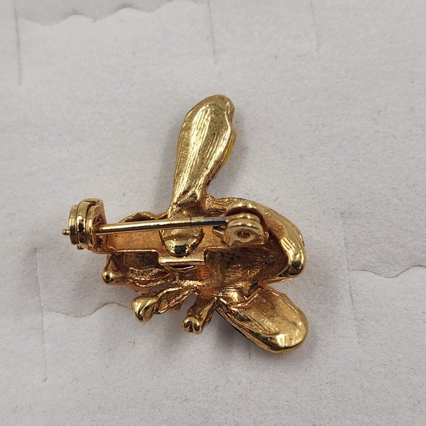 Bumble Bee Brooch Pin Gold & Black Enamel Bug Design Cute Fashion Accessory