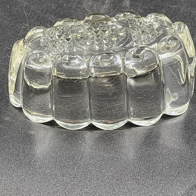 2 Princess House 438 Crystal Utensil Holders Buffet Server Spoon Fork Rests