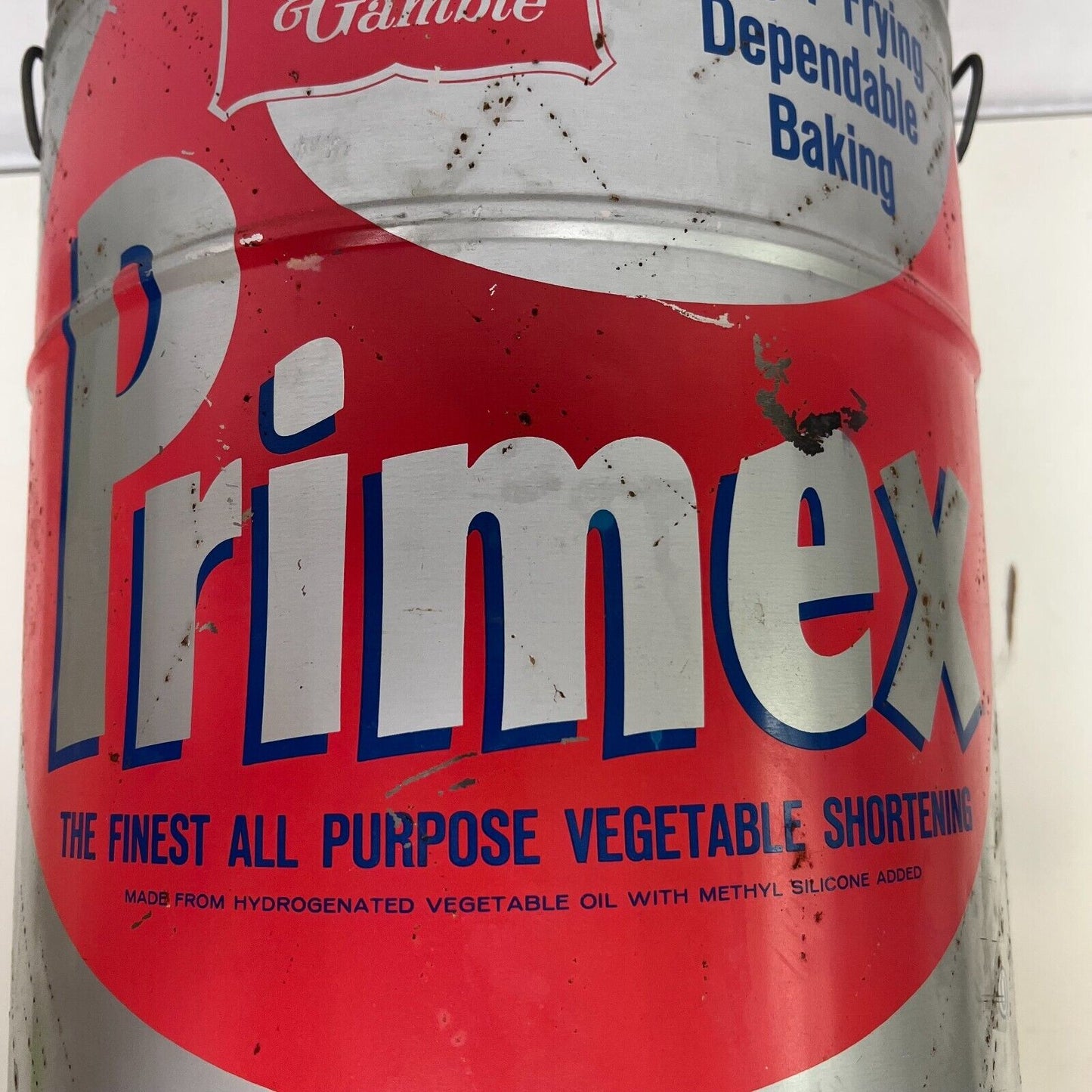 Large Primex Steel Tin Can Procter & Gamble Frying Shortening 17"x12"