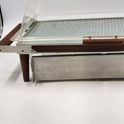 Salton Hotray H-130D Food Warming Plate Acrylic Hinged Cover 17x10" Surface Vtg