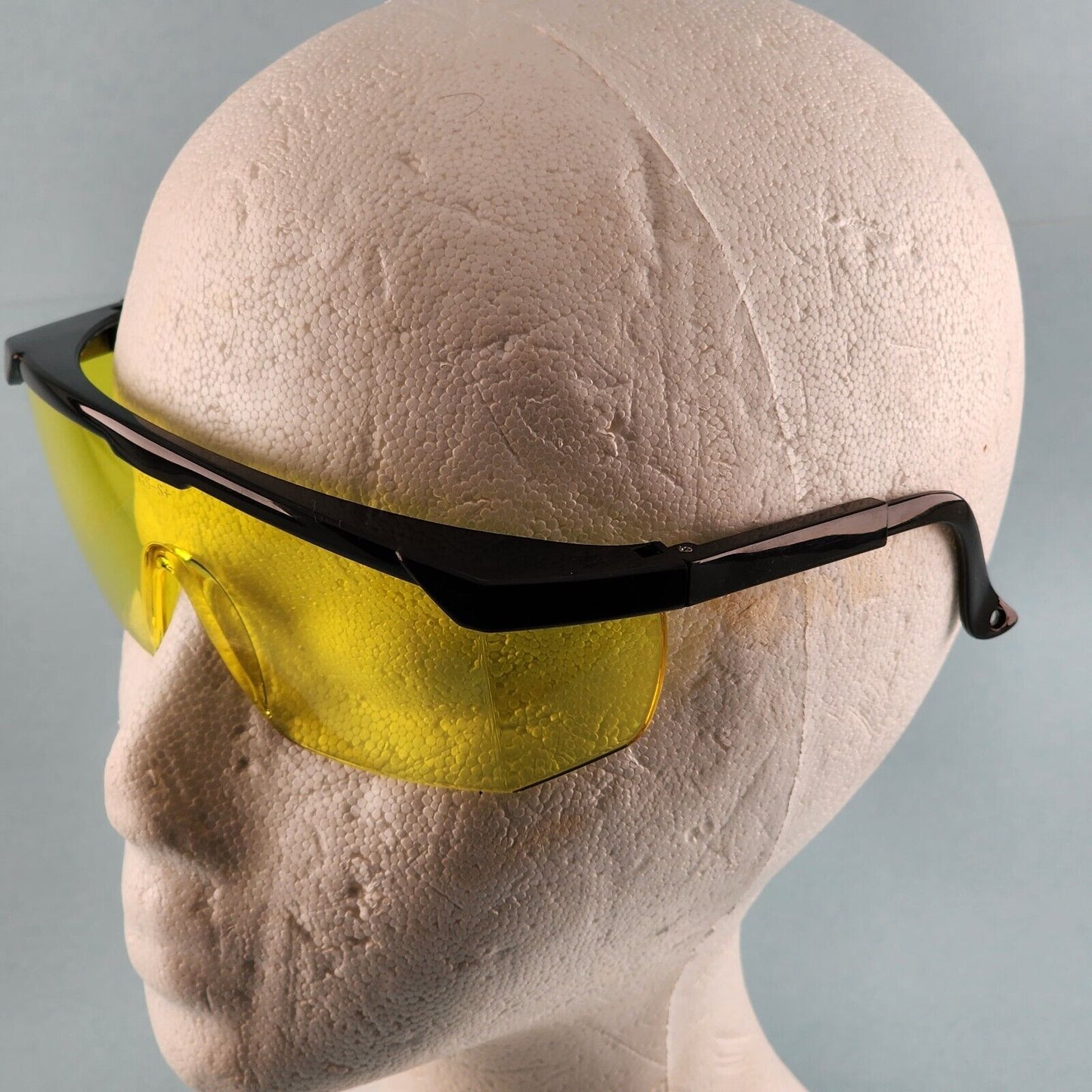 Gateway Strobe Safety Glasses Lightweight Telescoping Temples Side Shields Z87.1 (Black Frame, Amber Lens)