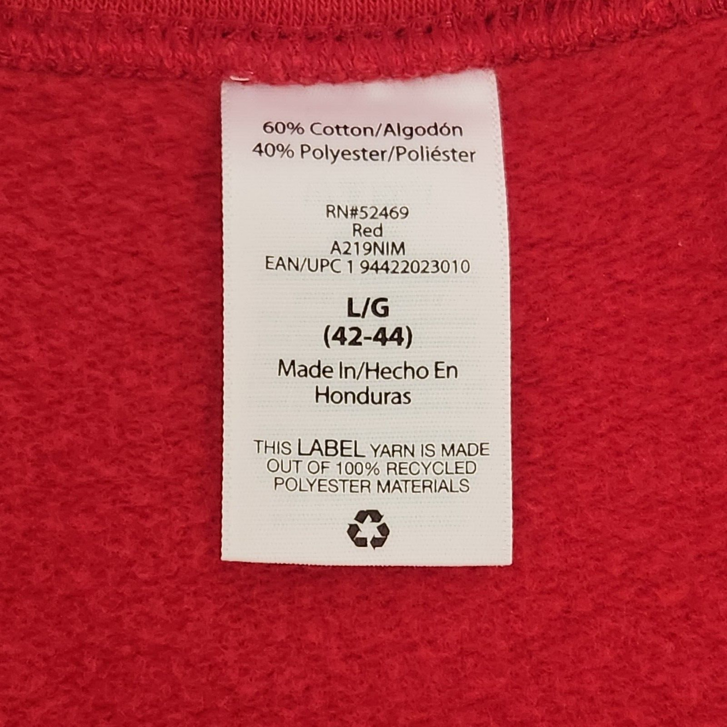 Athletic Works Men's Large Red Sweatshirt Crew Neck Pullover Casual Active Wear