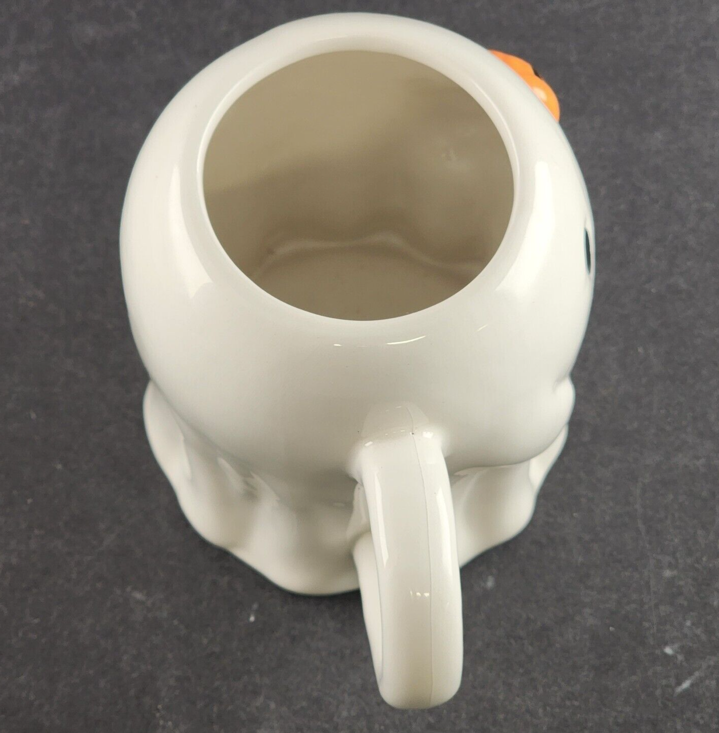 Ghost Mug 16 oz Holding a Jack-O-Lantern Halloween Scary Cup White 4.5" Tall