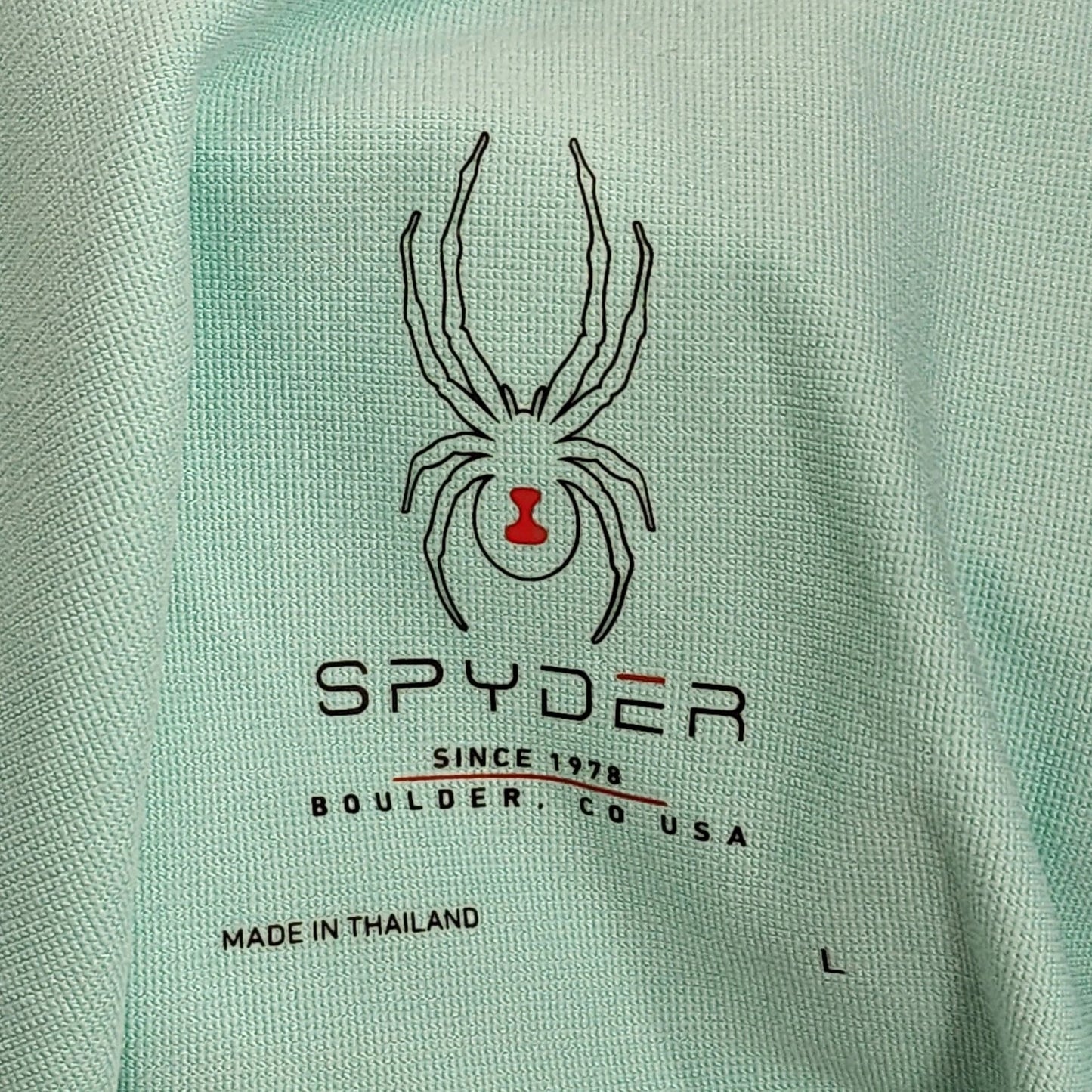 Spyder Activewear 1/4 Zip Pullover Track Jacket women's Large Teal Blue Thailand