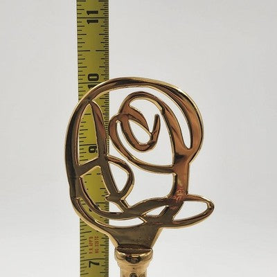 Dept 56 Brass Bell Long Decorative Handle with Logo Polished Etched Dog 4" x 10"