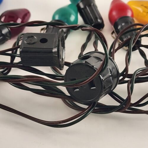 Santa Lites For Yuletide Cheer USA 7 Light Set 1950's Christmas Lights Vintage