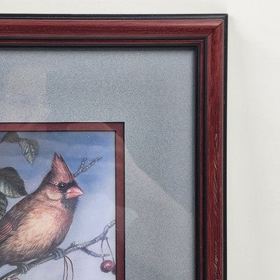 "Red Splendor" Signed Cardinal Print by James Meger | Matted & Framed 9” x 11” Wildlife Art | Bird Lover Gift | Nature Wall Decor