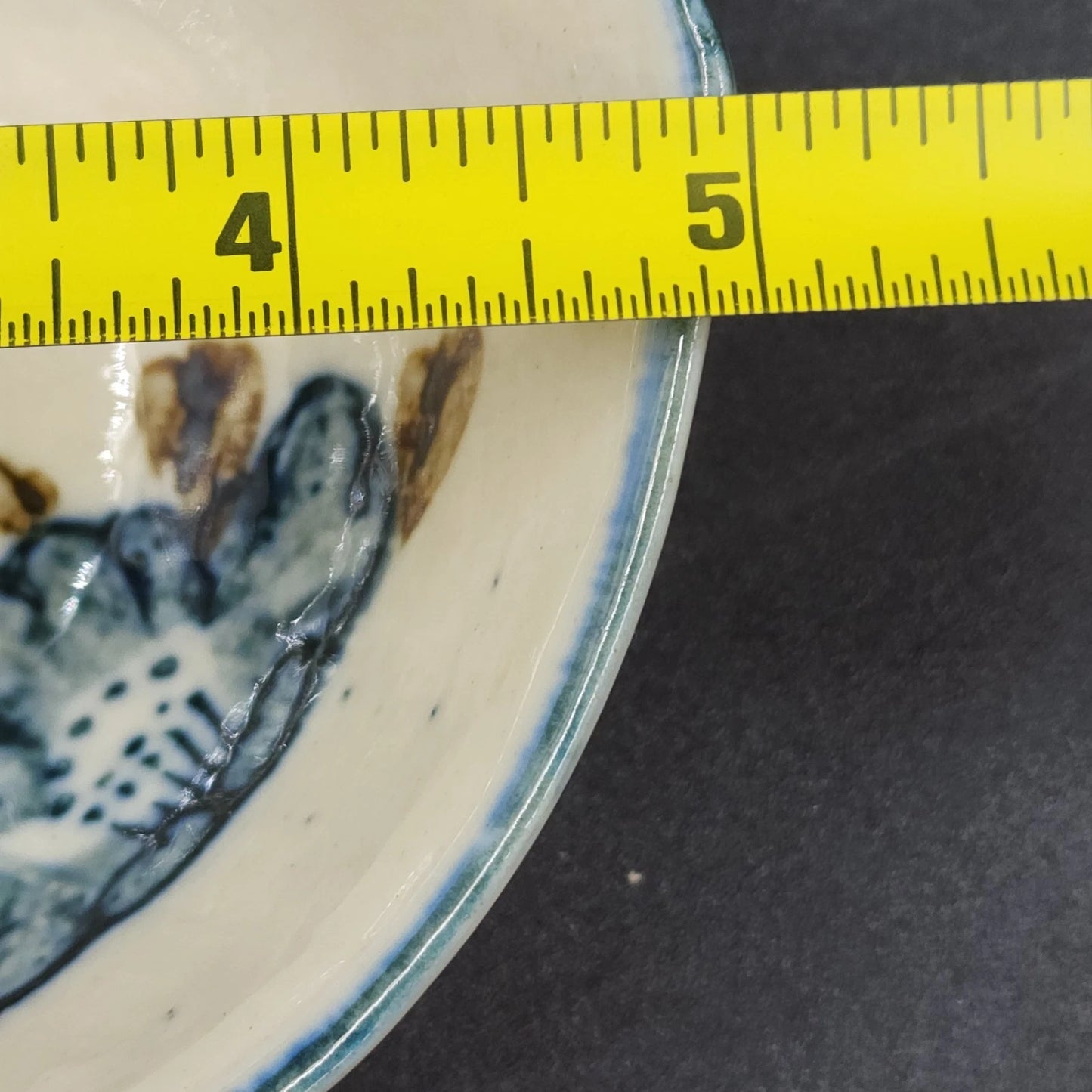 3 Japanese Ceramic Tonsui Bowls Blue Floral Hand Painted Porcelain Nabe Hot Pot