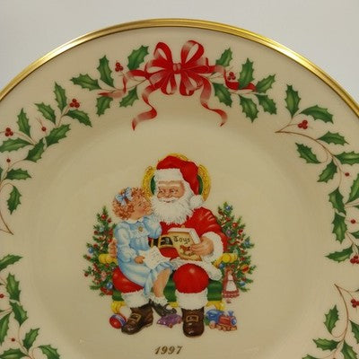 Lenox Christmas Plate 1997 Santa's List Annual Holiday Collector Mint In Box 7th