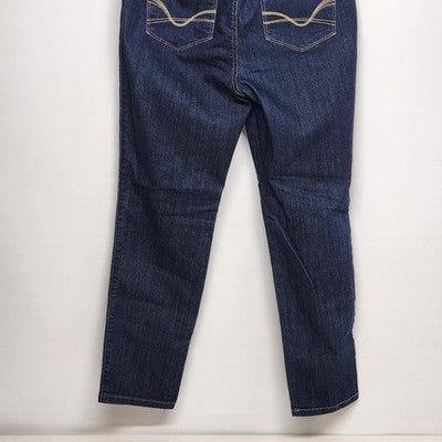 W62 Signature Fit Skinny Boot Cut Blue Denim Jeans Pants Dark Wash Size 14S NWT