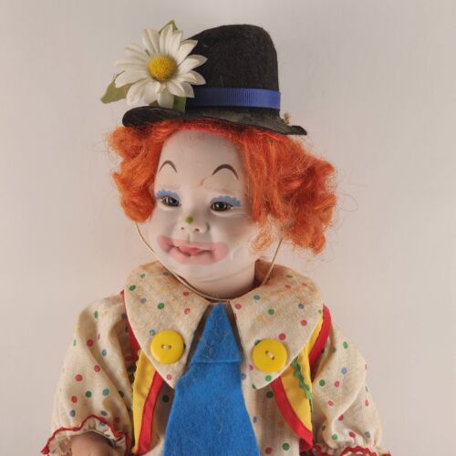 Lee Middleton Original Clown Doll 1991 Numbered 73/1000 Hard Vinyl Body 14" Vtg