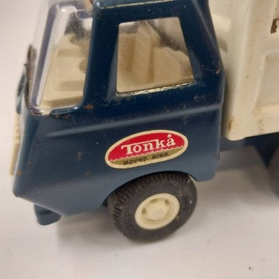 Tonka USA Blue & White Mini Garbage Truck 5.5" Long Pressed Steel 1970s Vintage