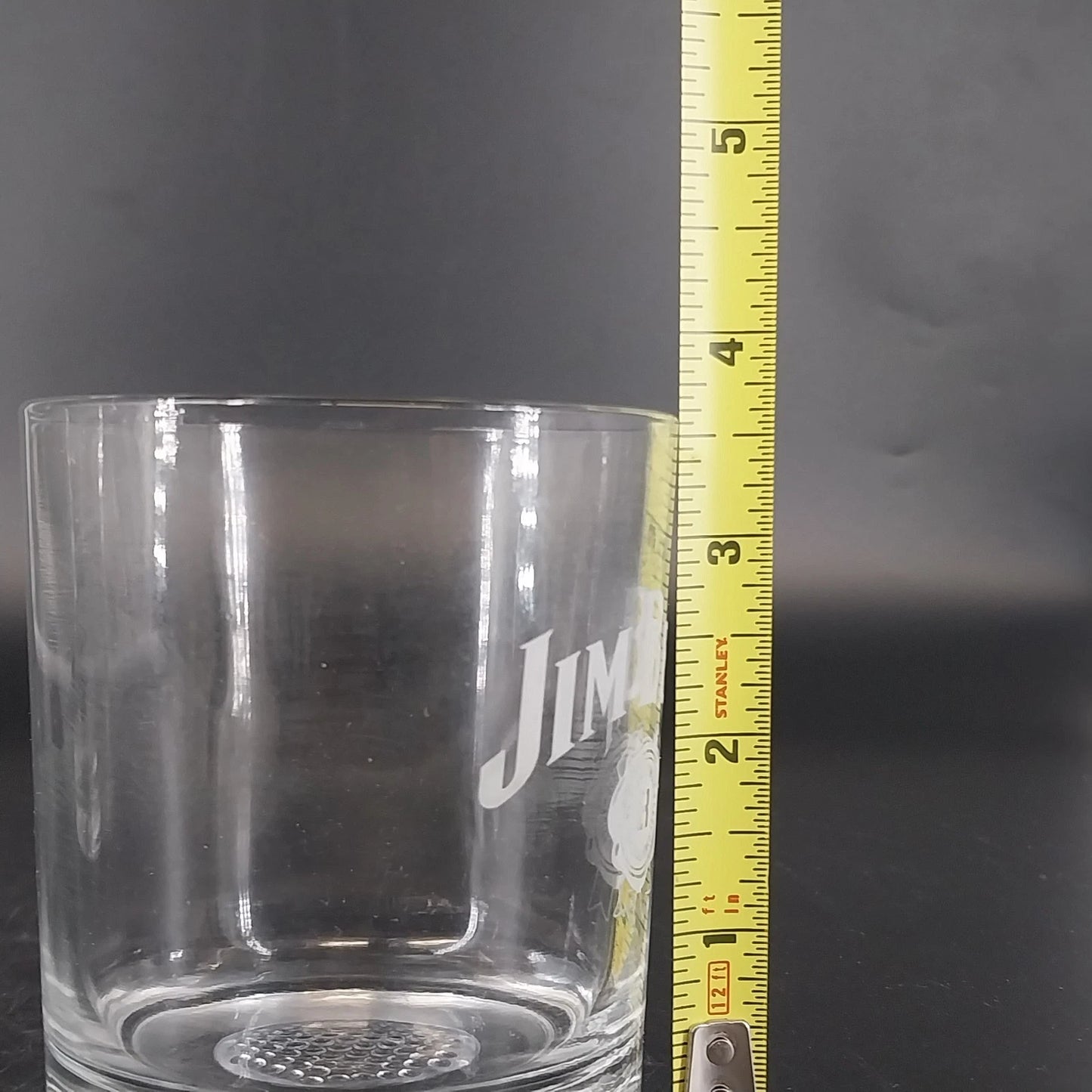 Vintage Jim Beam Etched Whiskey Rocks Glasses Golf Football Pair