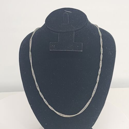Gold Tone Twisted Rope Chain Necklace 24" Long