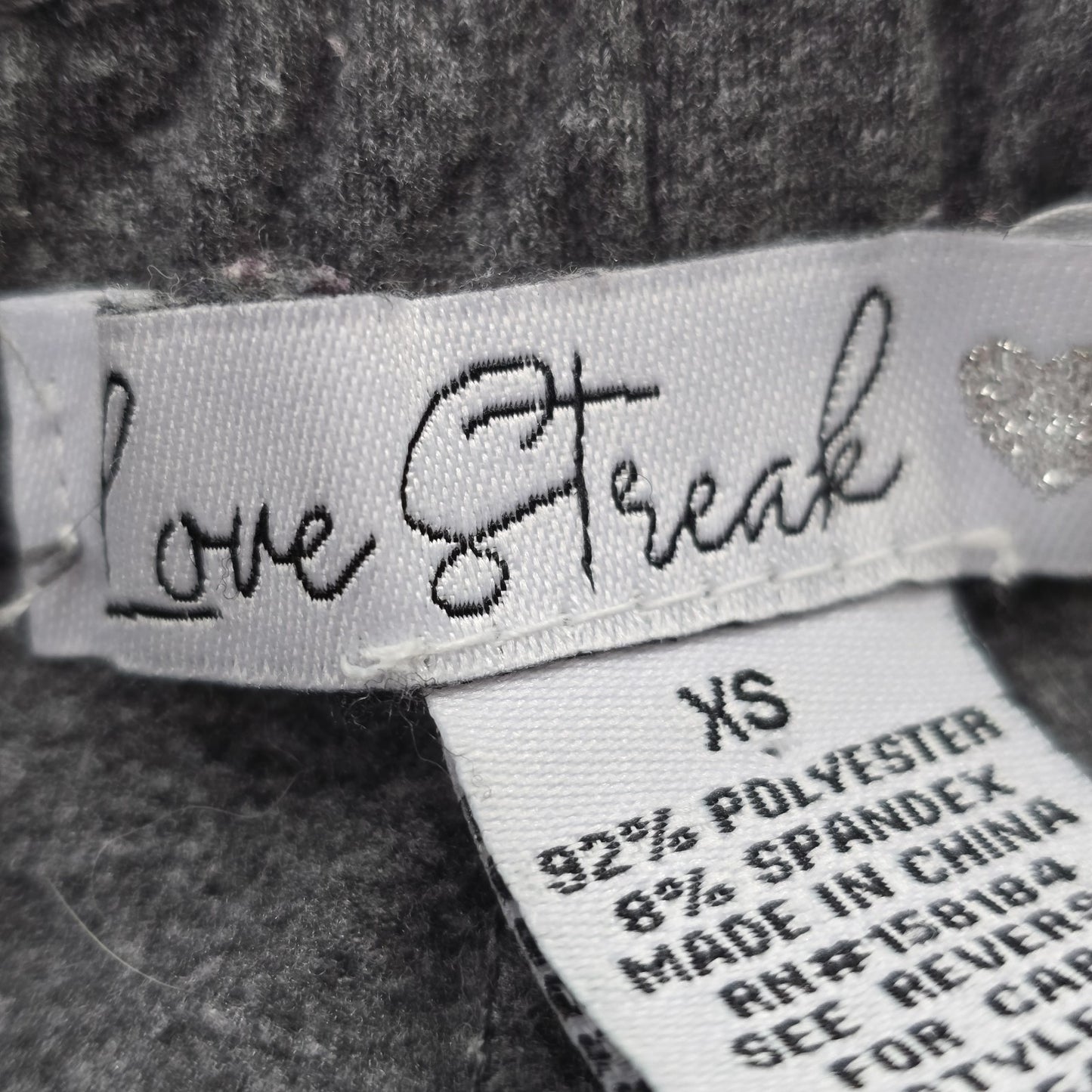 Love Streak Womens Fleece Jogger Sweatpants Gray XS 92% Polyester PK2543PK China
