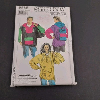 Simplicity 9585 Vintage Sewing Pattern 1990 Men's Oversized Jacket Backpack