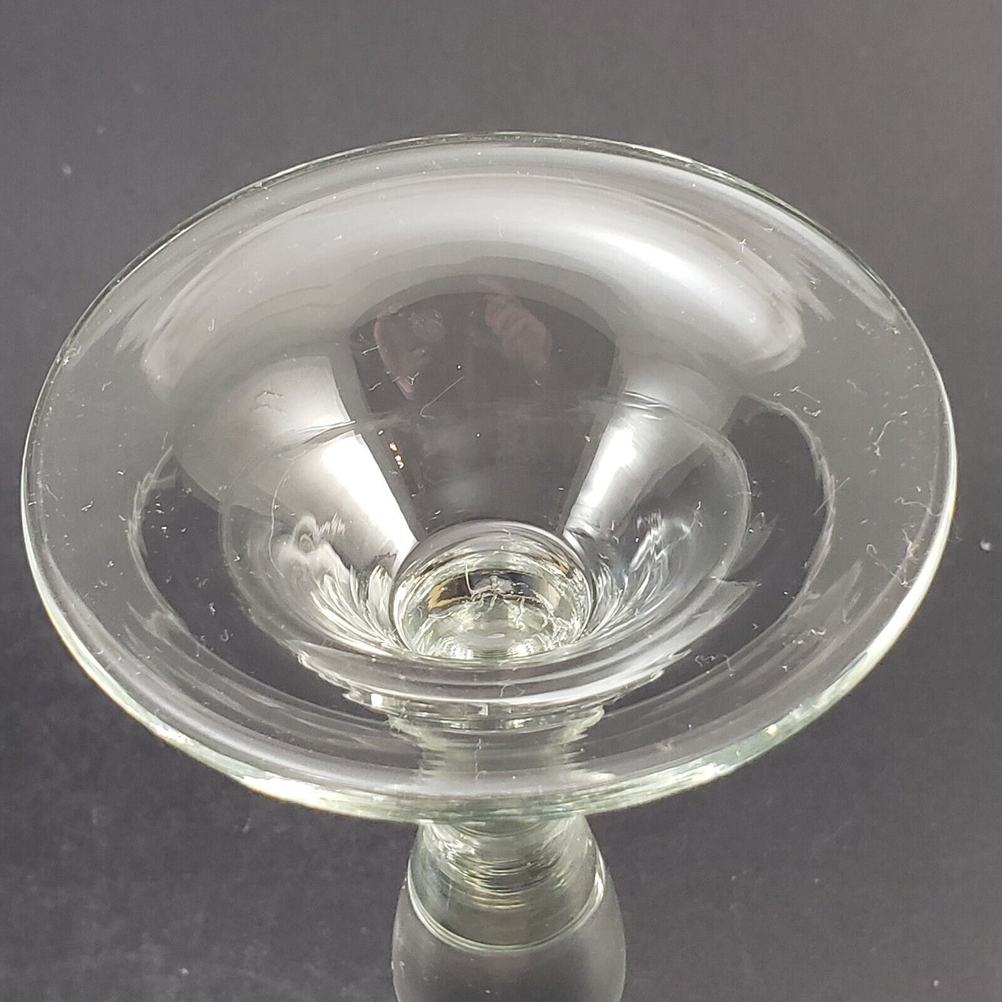 Pair Crystal Clear Glass Candlesticks 9" Tall Vintage Wide Base Holders