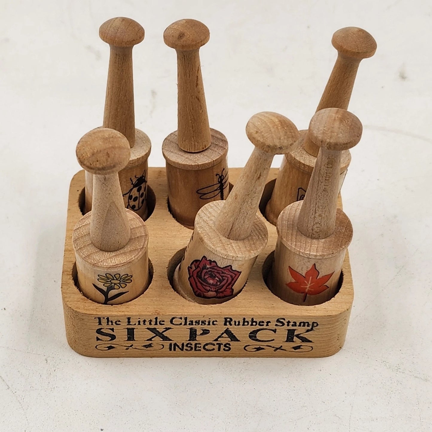Little Classic Rubber Stamp Set 6 Piece Insects & Flowers Mixed Vintaga Craft