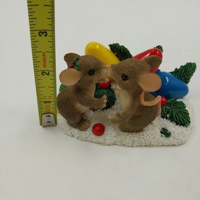 Charming Tails KISS-MAS LIGHTS Figurine 2.25" by Fitz & Floyd 87/205 Collectable