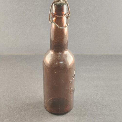 Born and Co Columbus Ohio 10" Tall Empty Amber Brown Glass Speed Cap
