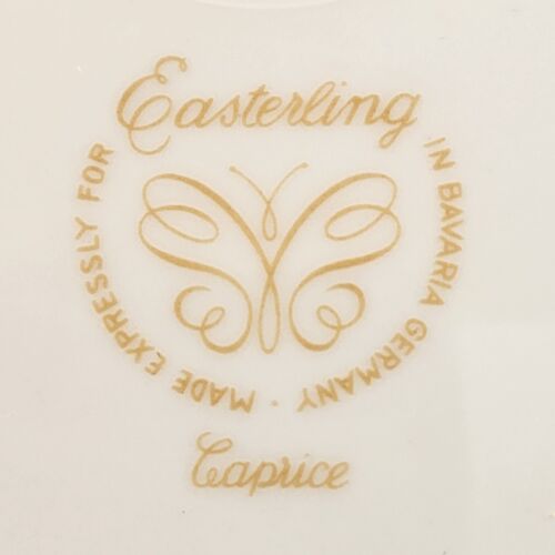 Dinner Plate Caprice China Pattern by Easterling 10.25" Floral with Silver Trim