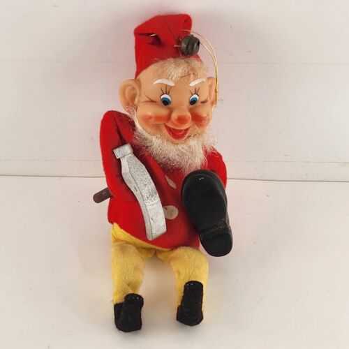 Elf Shelf Sitter Cobbler Shoe Maker Vintage Christmas Ornament Japan 1970s
