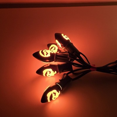 Halloween 10 Bulb Novelty Lights Ghosts and Pumpkins Vintage Tested & Working
