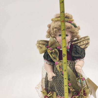 Franklin Mint Heirloom Angelica – House of Fabergé Christmas Angel – With Stand & Original Box