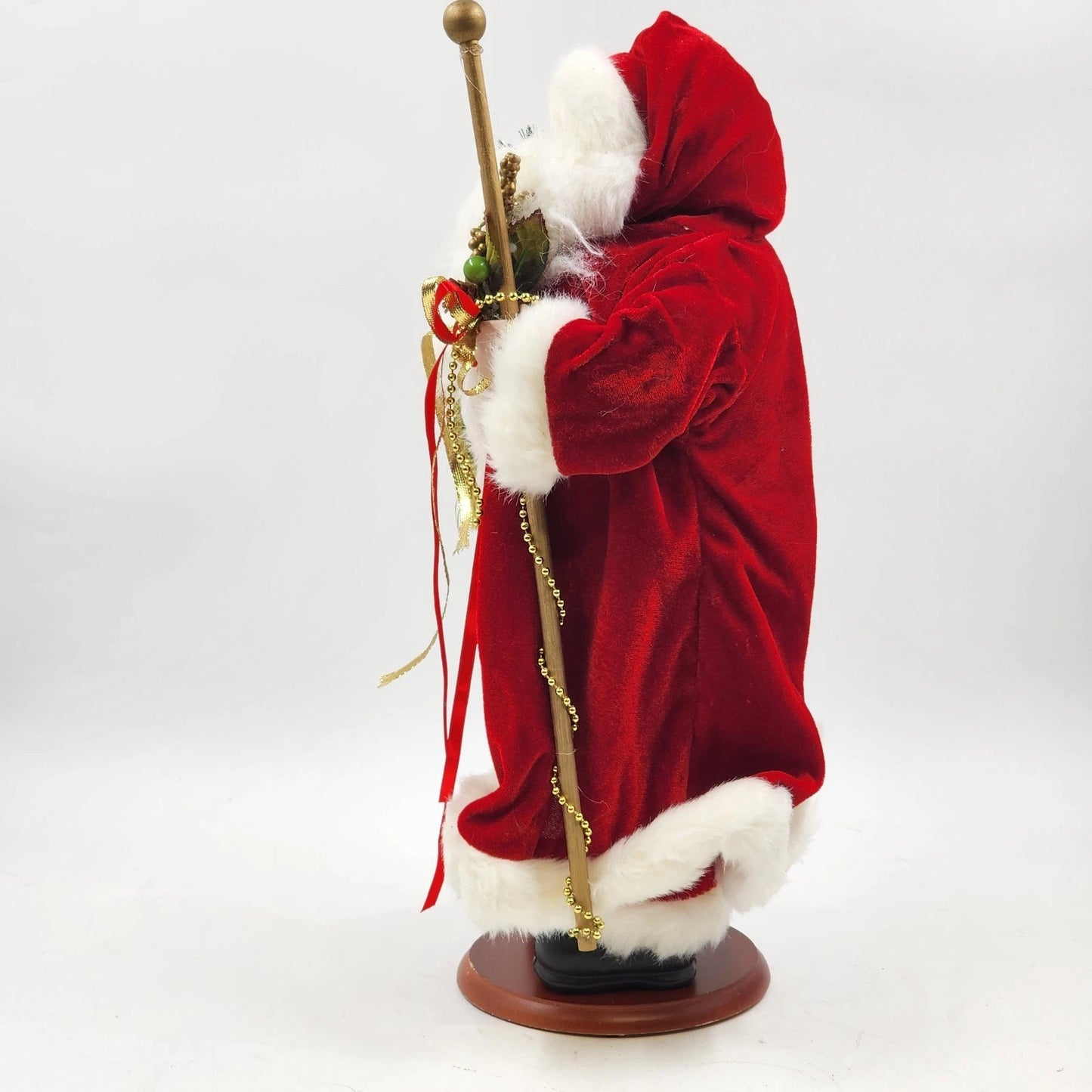 Santa Claus Figure Holiday Home 18" Red Suit Gold Vest Long Beard Vintage 2000