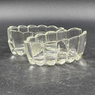 2 Princess House 438 Crystal Utensil Holders Buffet Server Spoon Fork Rests