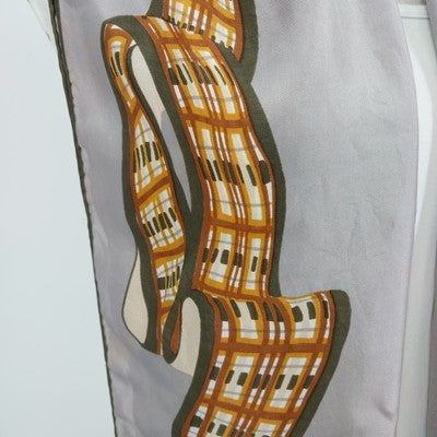 Ribbons & Bows Pattern Silk Rectangle Scarf 67" Kenneth J Lane Glentex Japan