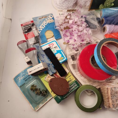 Big Lot Craft Supplies Vintage Thread Sewing Items Rubber Stamps Scrapbooking