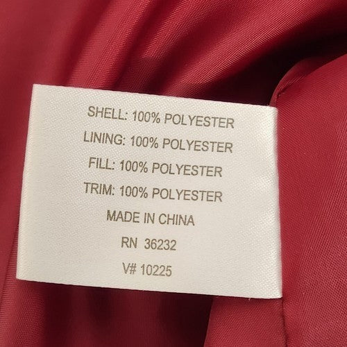 Gallery Women's Red Quilt Jacket Eyelet Closure Side Pocket 1X Long Sleeve China