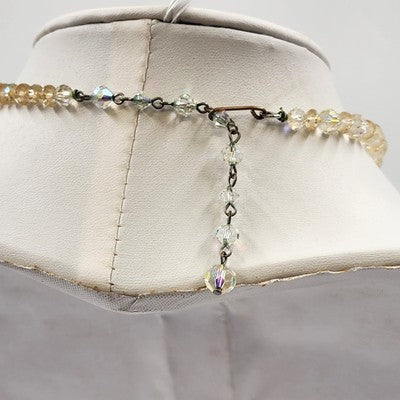 Chocker Necklace 6" Nylon Chain with Faceted Iridescent Glass Beads Adjustable