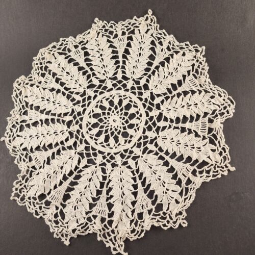 3 Vintage Crochet Lace Doily Table Linen Round Oblong White Cream 15" 12", 15x9"
