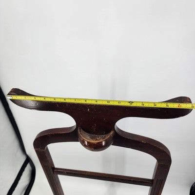 Wood Valet Butler Floor Standing Men's Clothes Suit Wardrobe Rack 45"h x 17"w