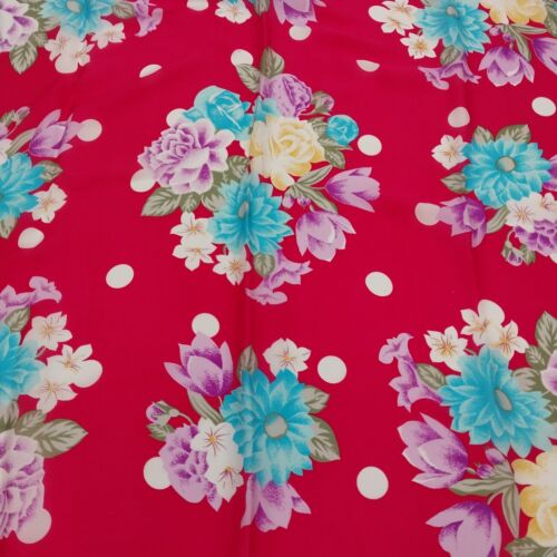 Pink Floral Head Neck Scarf 28" Square Polka Dots Vintage Headscarves Cover Up