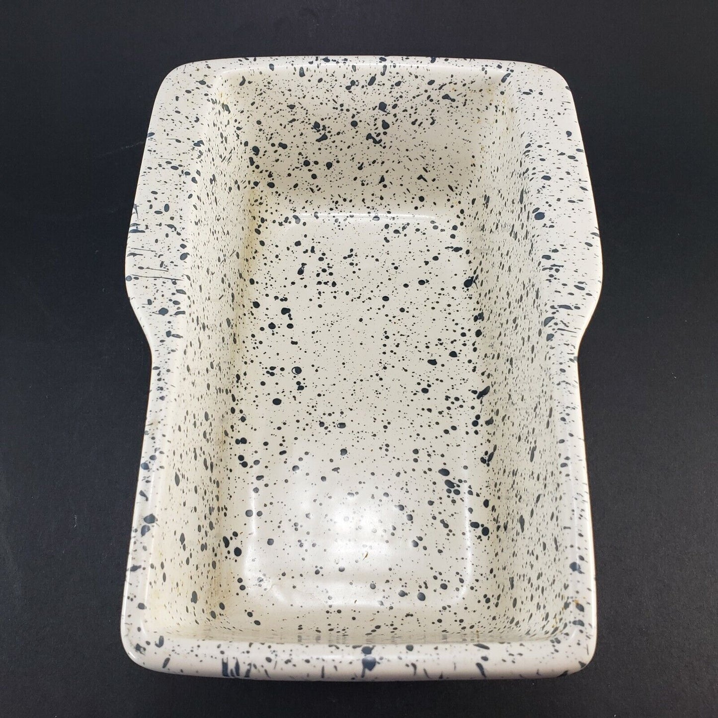 Dr Douglas Wonder Little Loafer Bread Baking Pan Blue Splatter Ware Vintage 8¾"