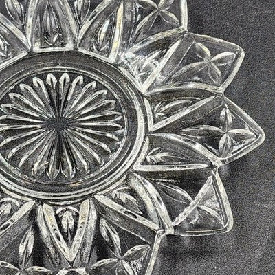 Clear Flower Petal Bread & Butter Plate 6.25" Federal Glass Pressed Design 1960s
