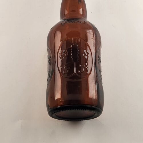 Grolsch Amber Brown Empty Beer Bottle with Porcelain Swing Top Lid Stopper