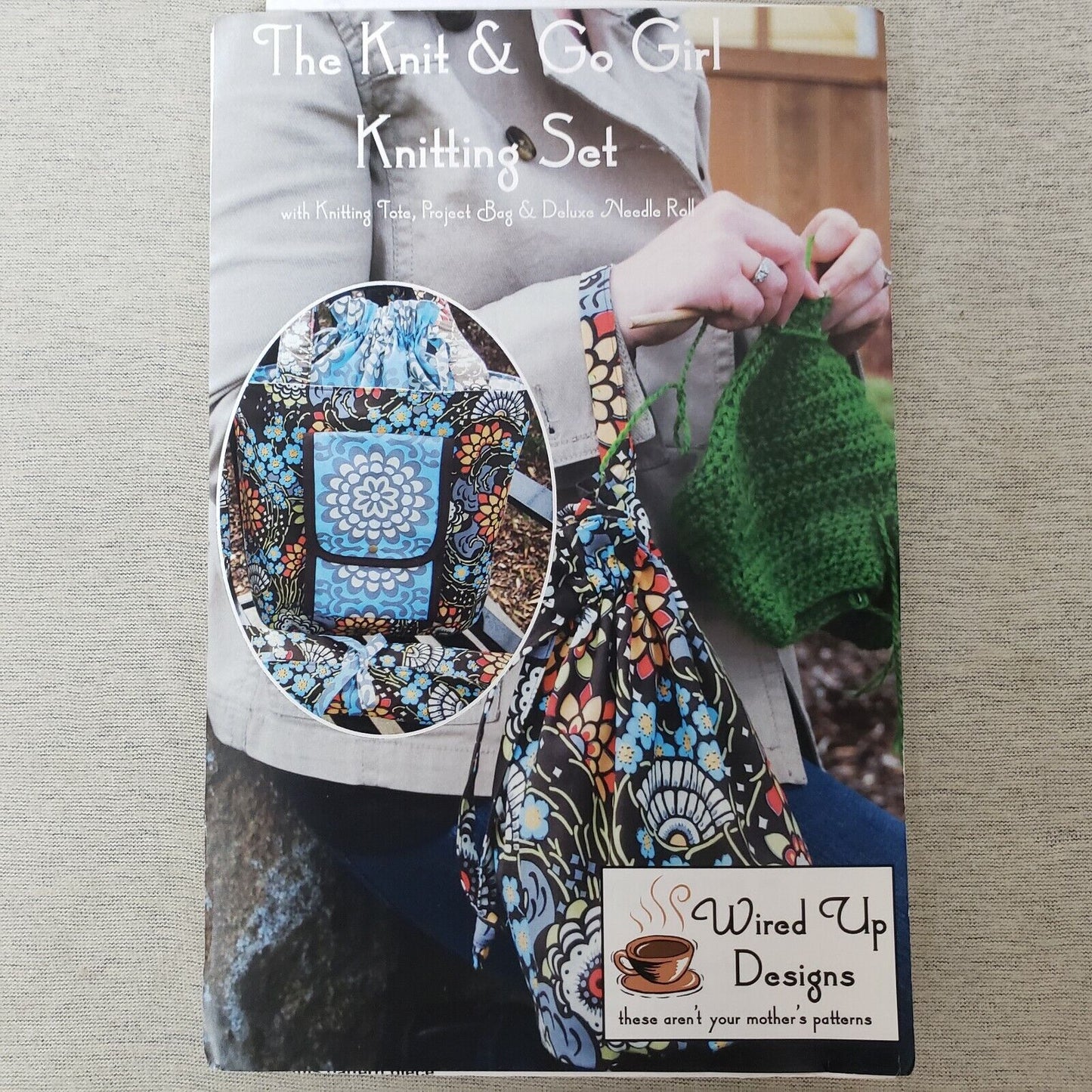 The Knit & Go Girl Knitting Set Knitting Pattern by Wired Up Designs Uncut New