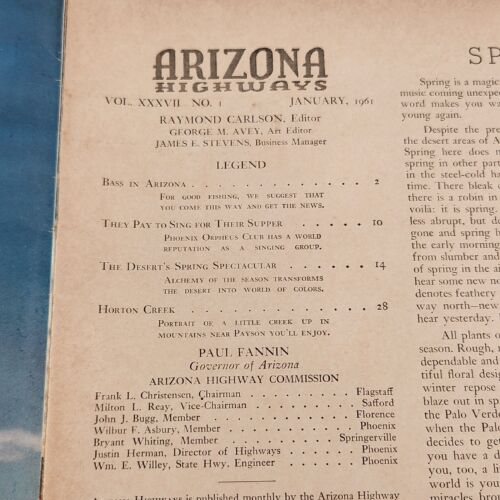Arizona Highways January 1961 Edition Spring Catalog Desert's Spring Spectacular