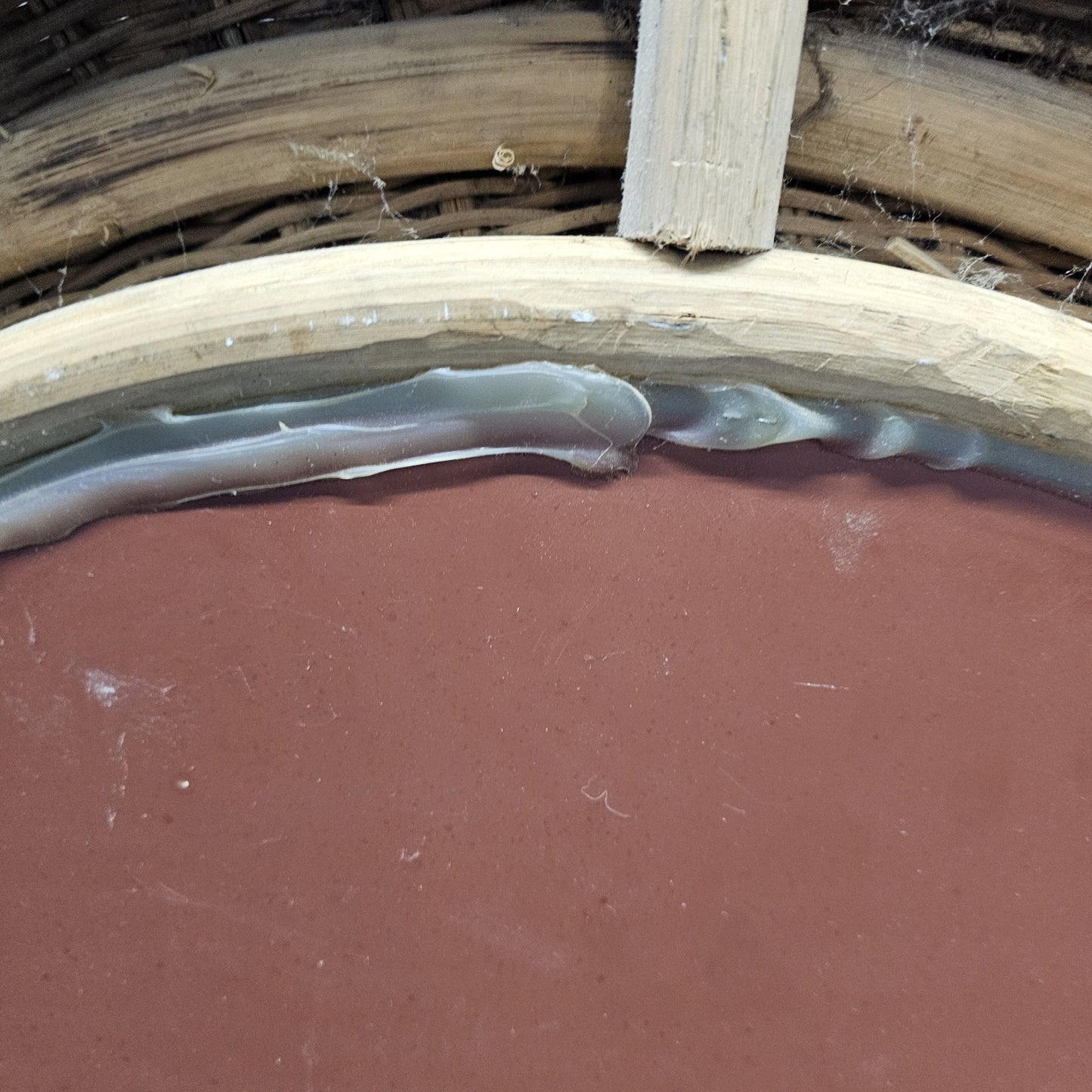 Natural Wicker Oval Wall Mirror 26"x21" Vertical or Horizontal No Hook