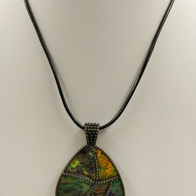 Lia Sophia Potpourri with Genuine Abalone and Bronze Corded Adjustable Necklace