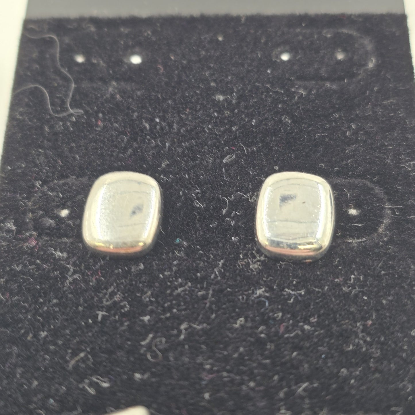 Catherines 2 Pair Silver Tone Clear & Solid Blue Small Earrings Sensitive Ears
