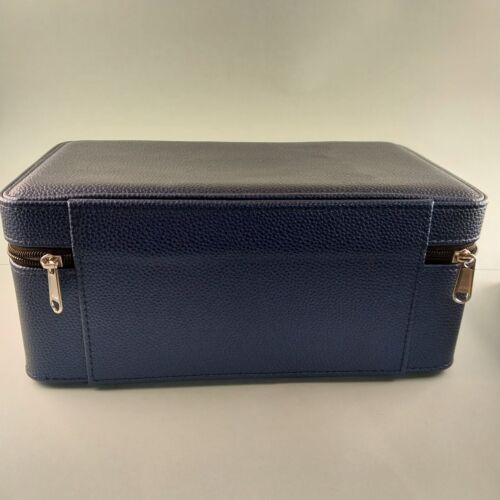 Jewelry Case Travel Handmade PU Leather Velvet 3 Layer Tray Organizer Display