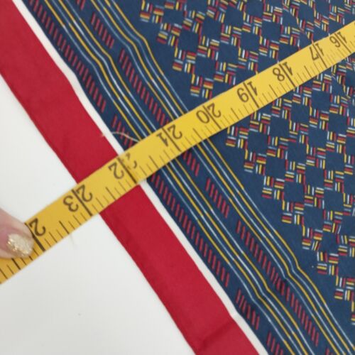 Handkerchief Paisley Blue Red Square Pocket Scarf Intricate Pattern 23"