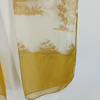 Yellow Gold Scarf Chiffon Monochromatic Design Forest Trees Rectangle 13" x 53"