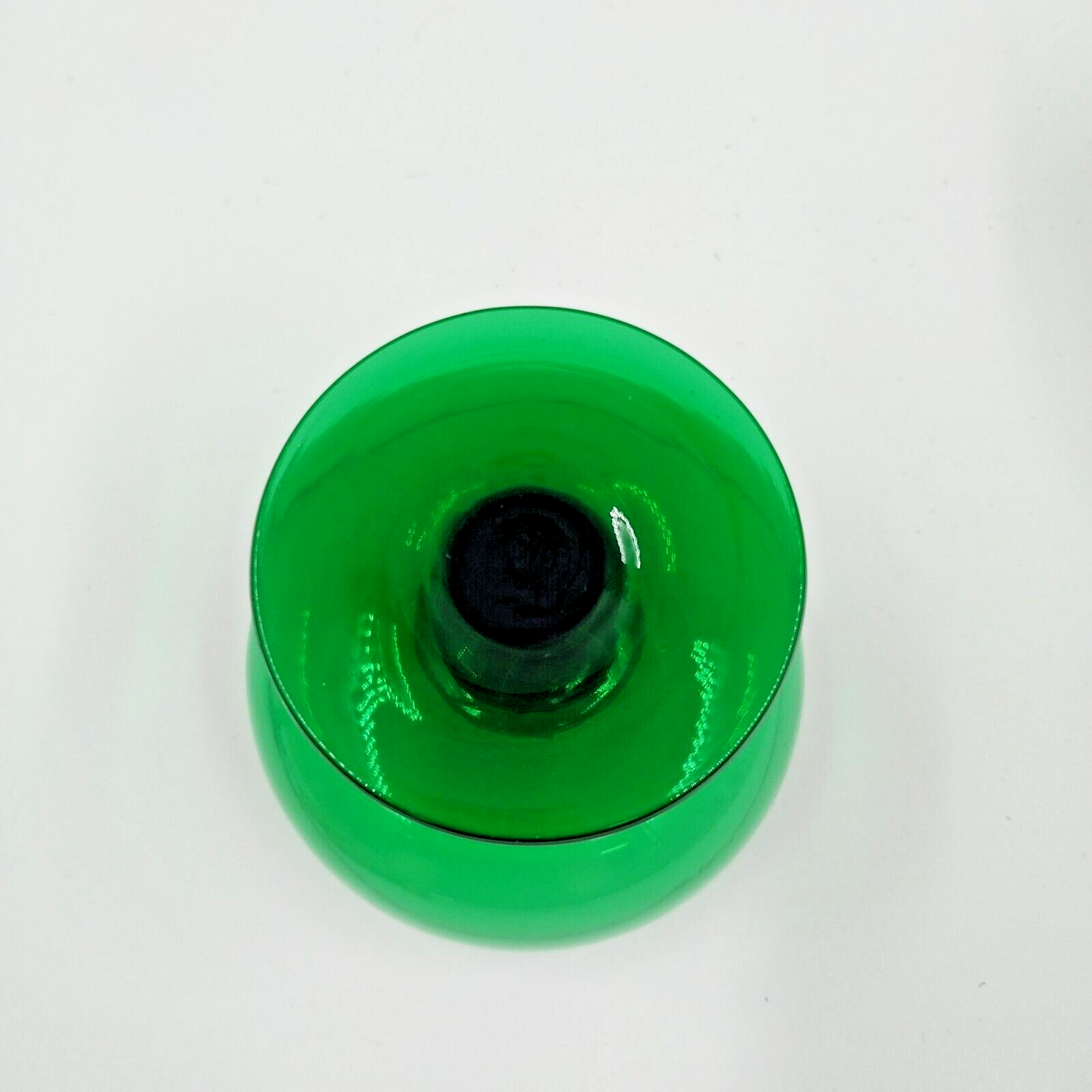 Set of 3 Sherbet Cups Green Depression Stemmed Foot Uranium Glass 3.5" VTG